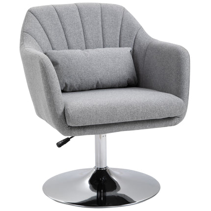 Contemporary Swivel Accent Chair with Adjustable Height and Lumbar Support - Neutral Grey