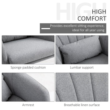 Contemporary Swivel Accent Chair with Adjustable Height and Lumbar Support - Neutral Grey