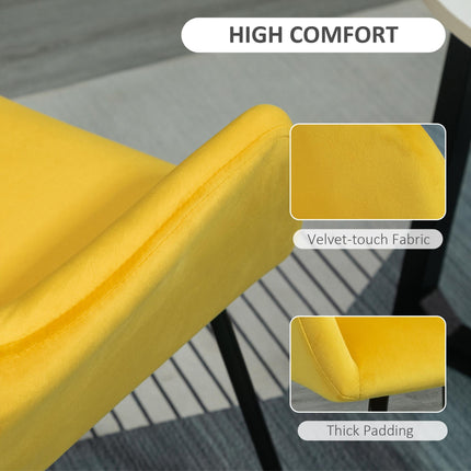 Modern Upholstered Accent Chair with Metal Base - Yellow