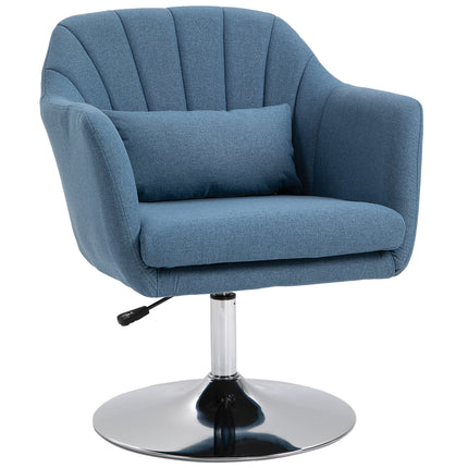 Retro Swivel Accent Chair with Adjustable Height and Lumbar Support - Beige