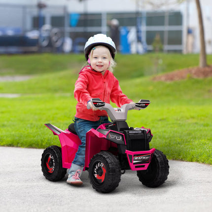 6V Toddler Quad Bike with Wear-Resistant Wheels and Forward/Backward Function for Ages 18-36 Months - Pink