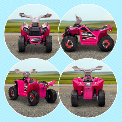 6V Toddler Quad Bike with Wear-Resistant Wheels and Forward/Backward Function for Ages 18-36 Months - Pink
