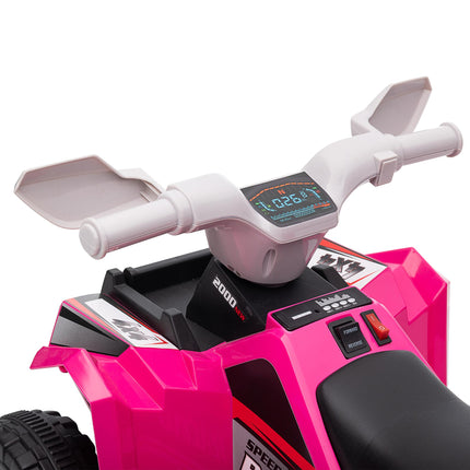 6V Toddler Quad Bike with Wear-Resistant Wheels and Forward/Backward Function for Ages 18-36 Months - Pink