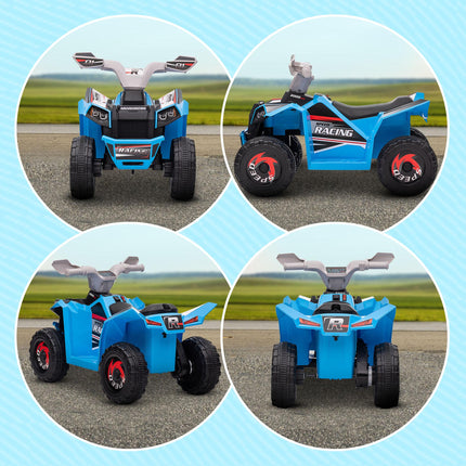 6V Toddler Quad Bike with Forward & Reverse, Wear-Resistant Wheels, Ages 18-36 Months - Blue