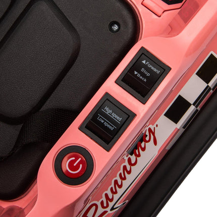 Electric Kids Bumper Car 6V with 360° Rotation, 2 Speeds, Music & Horn for 18-48 Months - Pink