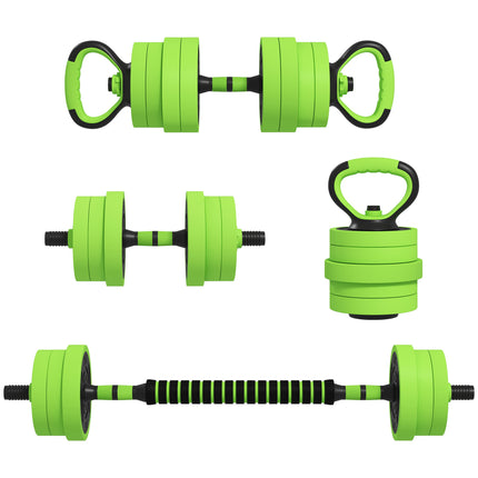 40kg Four-In-One Adjustable Weight Dumbbell Set - Green