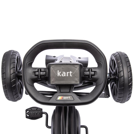 Children Pedal Go Kart with Adjustable Seat, Handbrake & EVA Shock Absorption Tyres for Ages 3-8 - Black