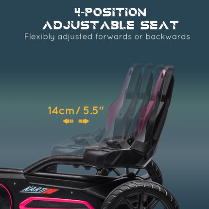 Children Pedal Go Kart with Adjustable Seat, Handbrake & EVA Tyres for Ages 3-8 - Pink