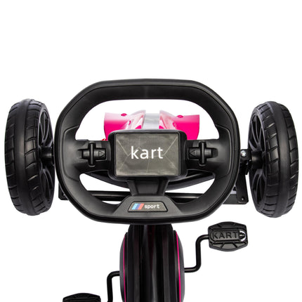 Children Pedal Go Kart with Adjustable Seat, Handbrake & EVA Tyres for Ages 3-8 - Pink