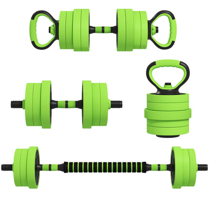 4-in-1 20KG Adjustable Weight Dumbbell Set with Non-Slip Handles - Green