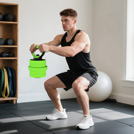 4-in-1 20KG Adjustable Weight Dumbbell Set with Non-Slip Handles - Green