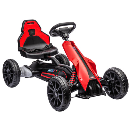 12V Electric Ride-On Go Kart for Kids 3-8 with 2 Speeds & Forward Reverse - Red