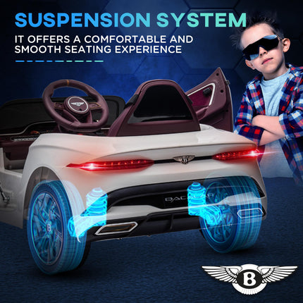 Bentley Bacalar Licensed 12V Kids Electric Ride-On Car with Remote Control - White