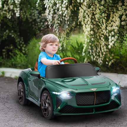 Bentley Bacalar Licensed 12V Kids Electric Ride-On Car with Remote Control - Green