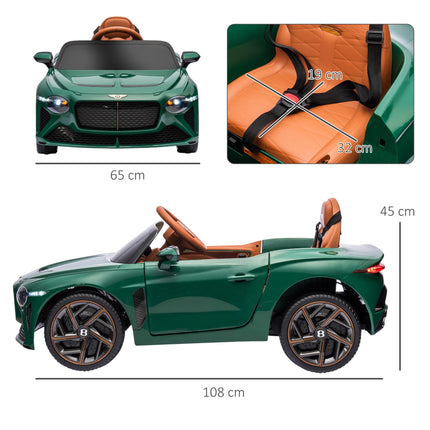 Bentley Bacalar Licensed 12V Kids Electric Ride-On Car with Remote Control - Green
