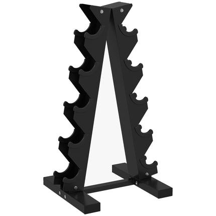 Five-Tier Dumbbell Storage Rack with Non-Slip Base for 5 Pairs - Black