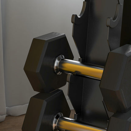 Five-Tier Dumbbell Storage Rack with Non-Slip Base for 5 Pairs - Black