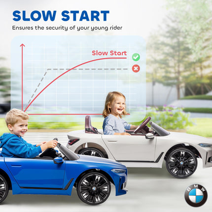 BMW i4 Licensed 12V Kids Electric Ride-On Car - Blue