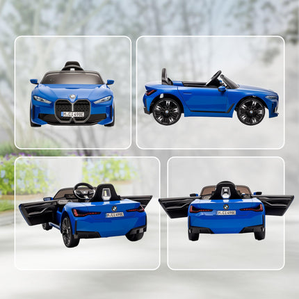 BMW i4 Licensed 12V Kids Electric Ride-On Car - Blue