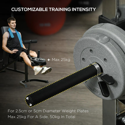 Smith Machine & Cable Pulley System with Adjustable Weight Bench, Multifunction