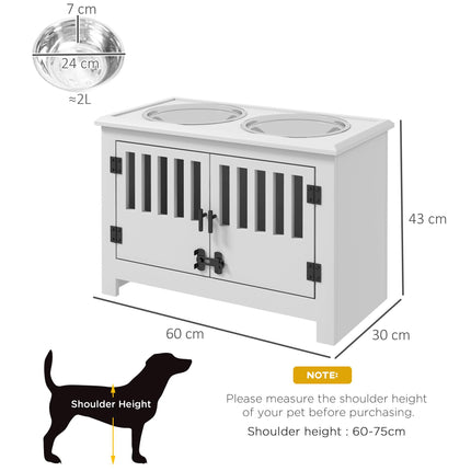 Raised Dog Bowls, Pet Feeding Station, with Storage, Food and Water Bowls, for L