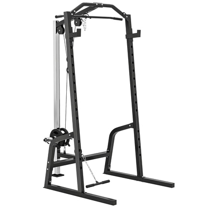 Power Cage Power Rack with 15-Level Squat Rack, Cable Pulley System, Lat Pulldown & Pull Up Bar