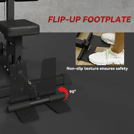 Pull Up Station, Power Cage with Adjustable Seat, for Home Gym - Black