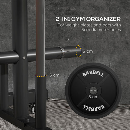 Weight Rack for Olympic Weight Plate, 3 Tier Weight Tree for 2 inch Plates and B