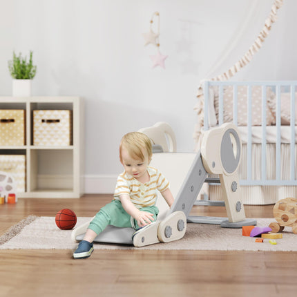 Foldable Indoor Kids Slide for 1.5-3 Years Old with Safety Guards - Grey