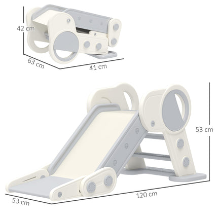 Foldable Indoor Kids Slide for 1.5-3 Years Old with Safety Guards - Grey
