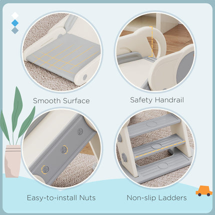 Foldable Indoor Kids Slide for 1.5-3 Years Old with Safety Guards - Grey