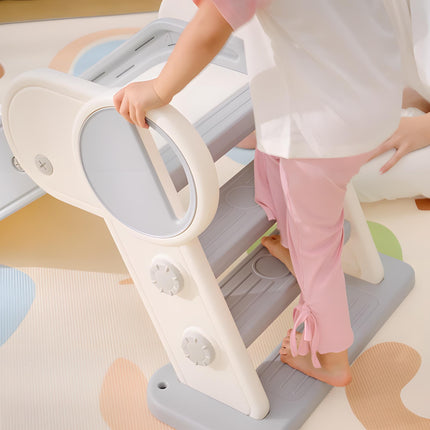 Foldable Indoor Kids Slide for 1.5-3 Years Old with Safety Guards - Grey
