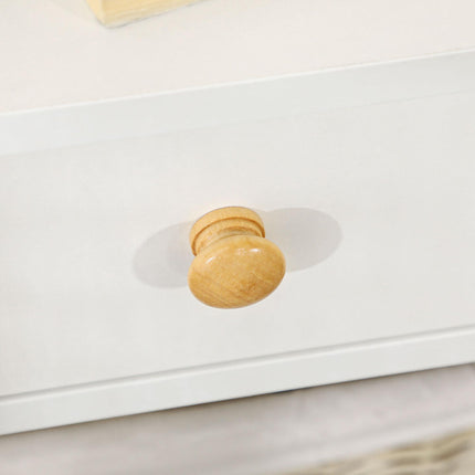 Set of 2 Square Bedside Tables with Drawer and Shelf - White