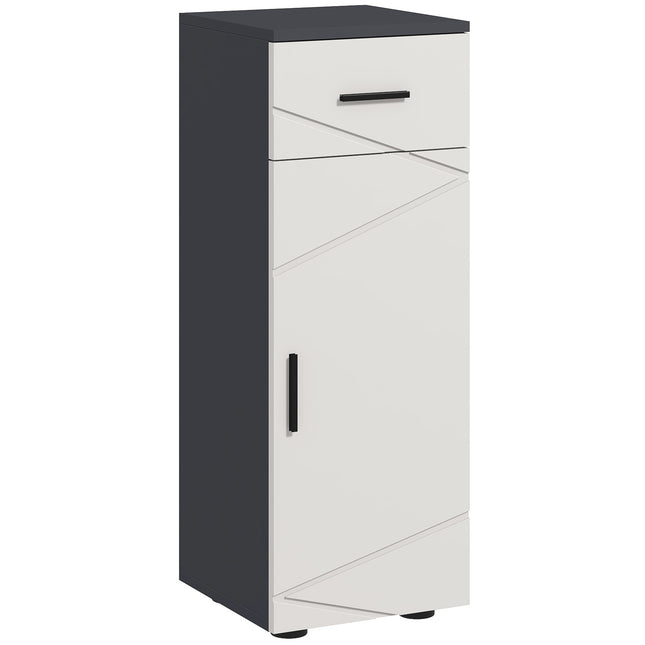Slim Bathroom Storage Cabinet with Adjustable Shelf - Grey