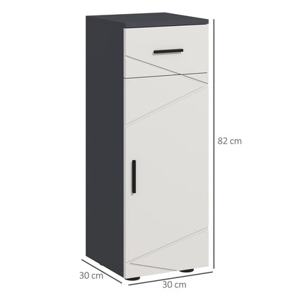 Slim Bathroom Storage Cabinet with Adjustable Shelf - Grey