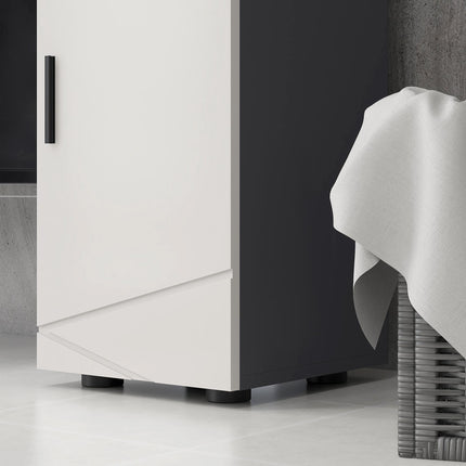 Slim Bathroom Storage Cabinet with Adjustable Shelf - Grey