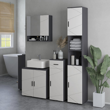 Space Saving Under Sink Cabinet with U-Shaped Cut-Out 60x30x60cm - Light Grey