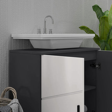 Space Saving Under Sink Cabinet with U-Shaped Cut-Out 60x30x60cm - Light Grey