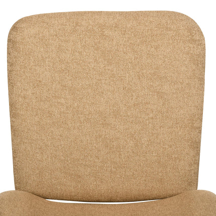 Set of 4 Linen-Touch Upholstered Bar Stools with Backs and Steel Legs for Kitchen and Dining - Light Brown