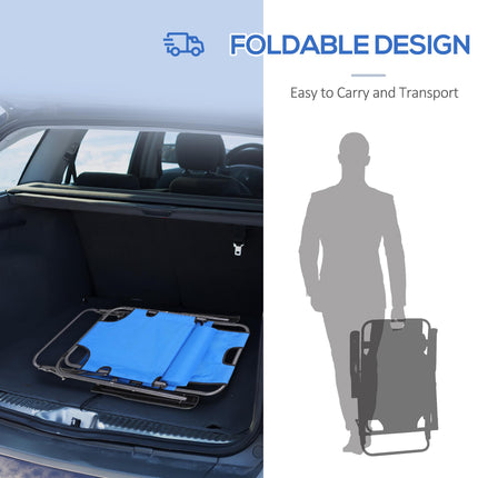 2-Piece Foldable Adjustable Sun Loungers with Pillow and Armrests - Blue
