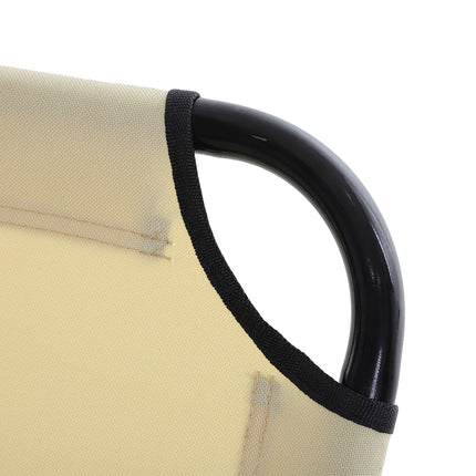 2-Piece Foldable Sun Lounger Set with 5-Position Adjustable Backrest - Beige