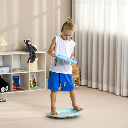 Kids Two-In-One Balance Wobble Board with Ball for Coordination and Motor Skills - Blue
