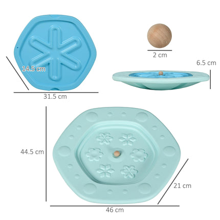Kids Two-In-One Balance Wobble Board with Ball for Coordination and Motor Skills - Blue
