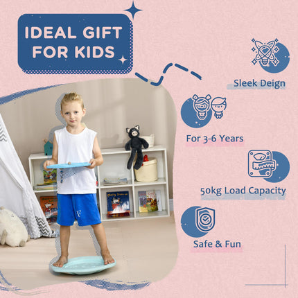 Kids Two-In-One Balance Wobble Board with Ball for Coordination and Motor Skills - Blue