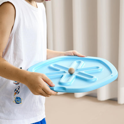 Kids Two-In-One Balance Wobble Board with Ball for Coordination and Motor Skills - Blue