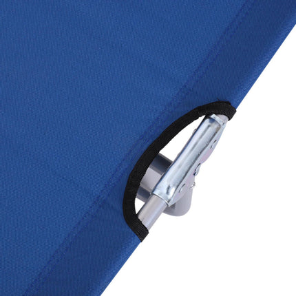 2-Piece Foldable Sun Lounger Set with Adjustable Backrest & Removable Shade Canopy - Blue