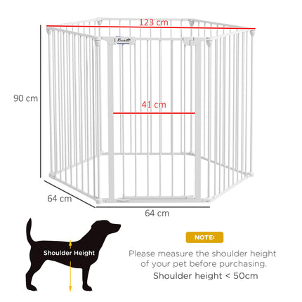 Foldable Metal Dog Playpen with Door for Indoor Outdoor Use 90H x 123L x 102Wcm - White