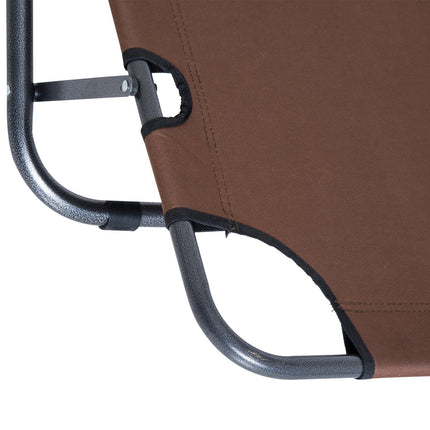 Set of 2 Foldable Outdoor Sun Loungers with Adjustable Back - Brown