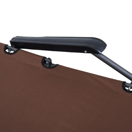 Set of 2 Foldable Outdoor Sun Loungers with Adjustable Back - Brown