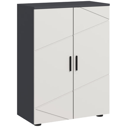 Small Bathroom Storage Cabinet with Adjustable Shelves - Grey